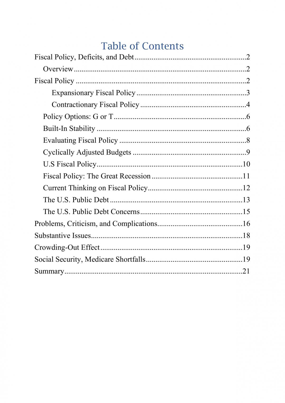 Macroeconomics Study Notes - Page 1