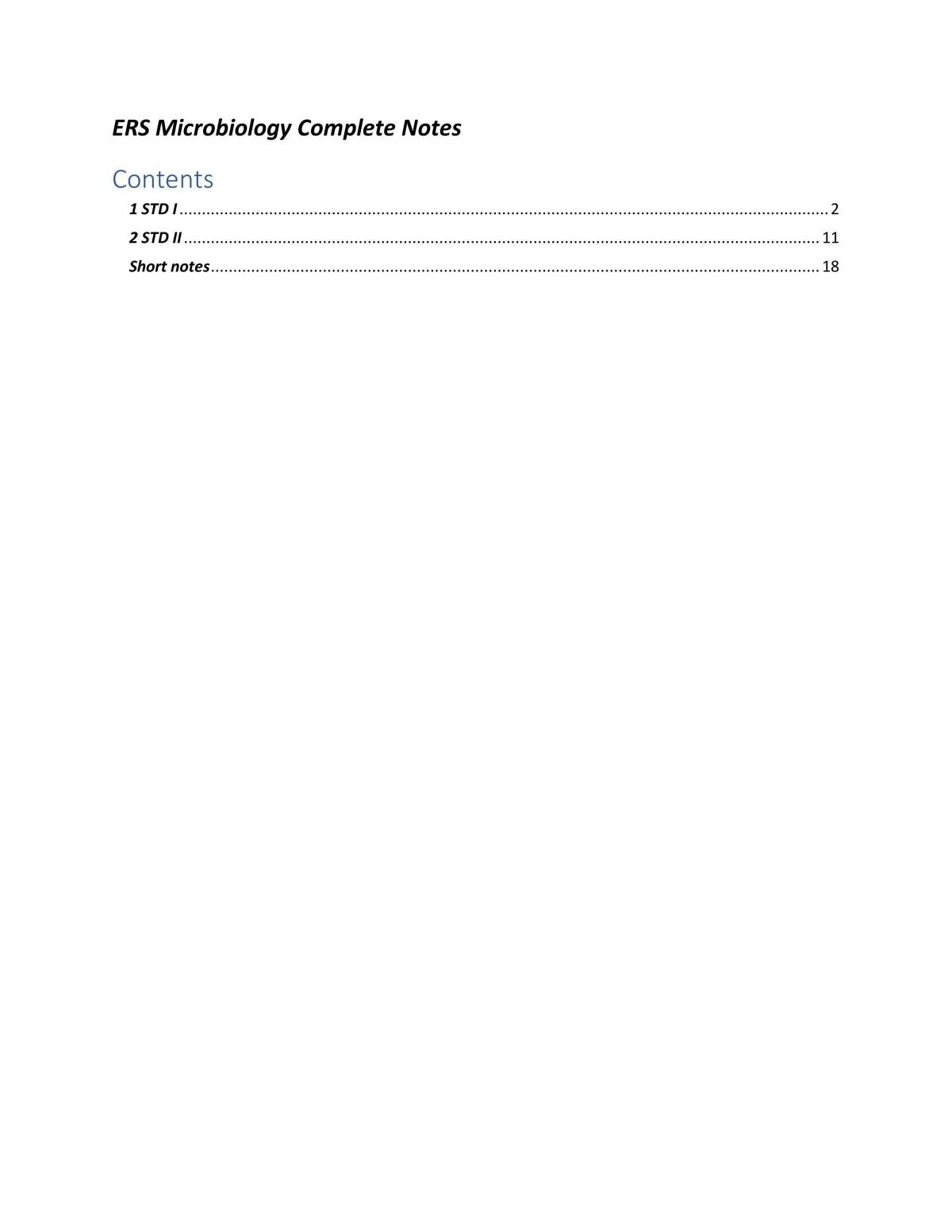 ERS Microbiology Complete Notes - Page 1