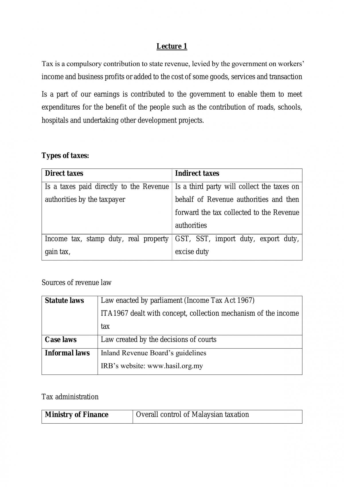 Self Study Notes for Taxation - Page 1