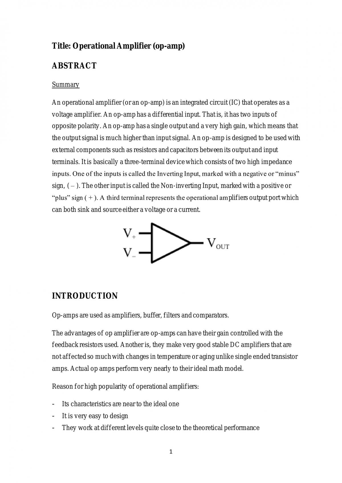 EEE125 Project - Operational amplifier and Mobile Jammer - Page 1