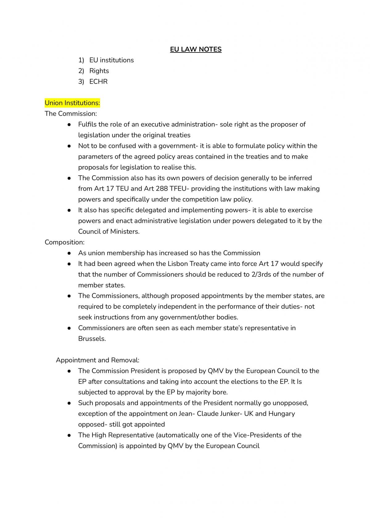 EU Law notes  - Page 1