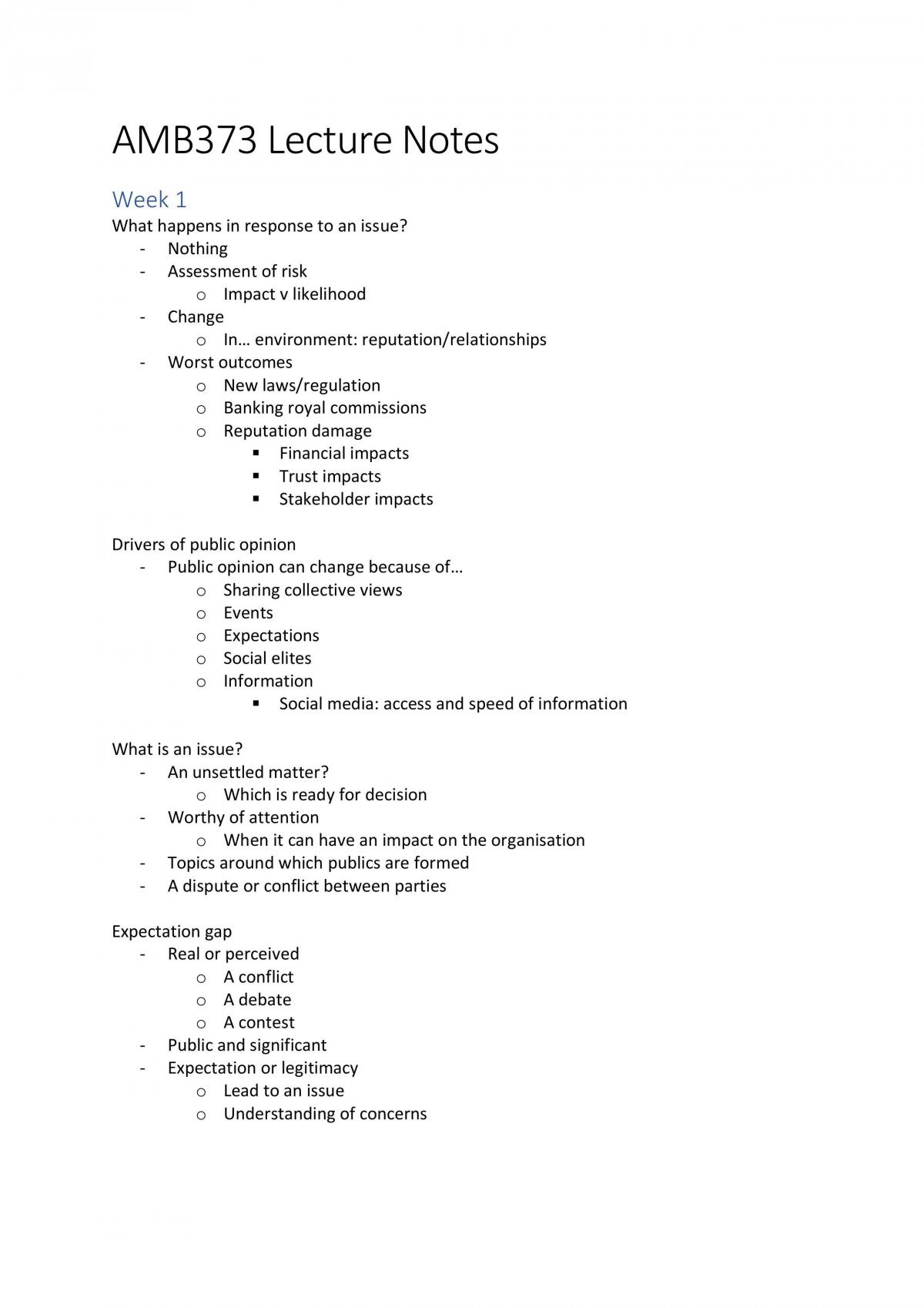 AMB373 Lecture Notes - Page 1