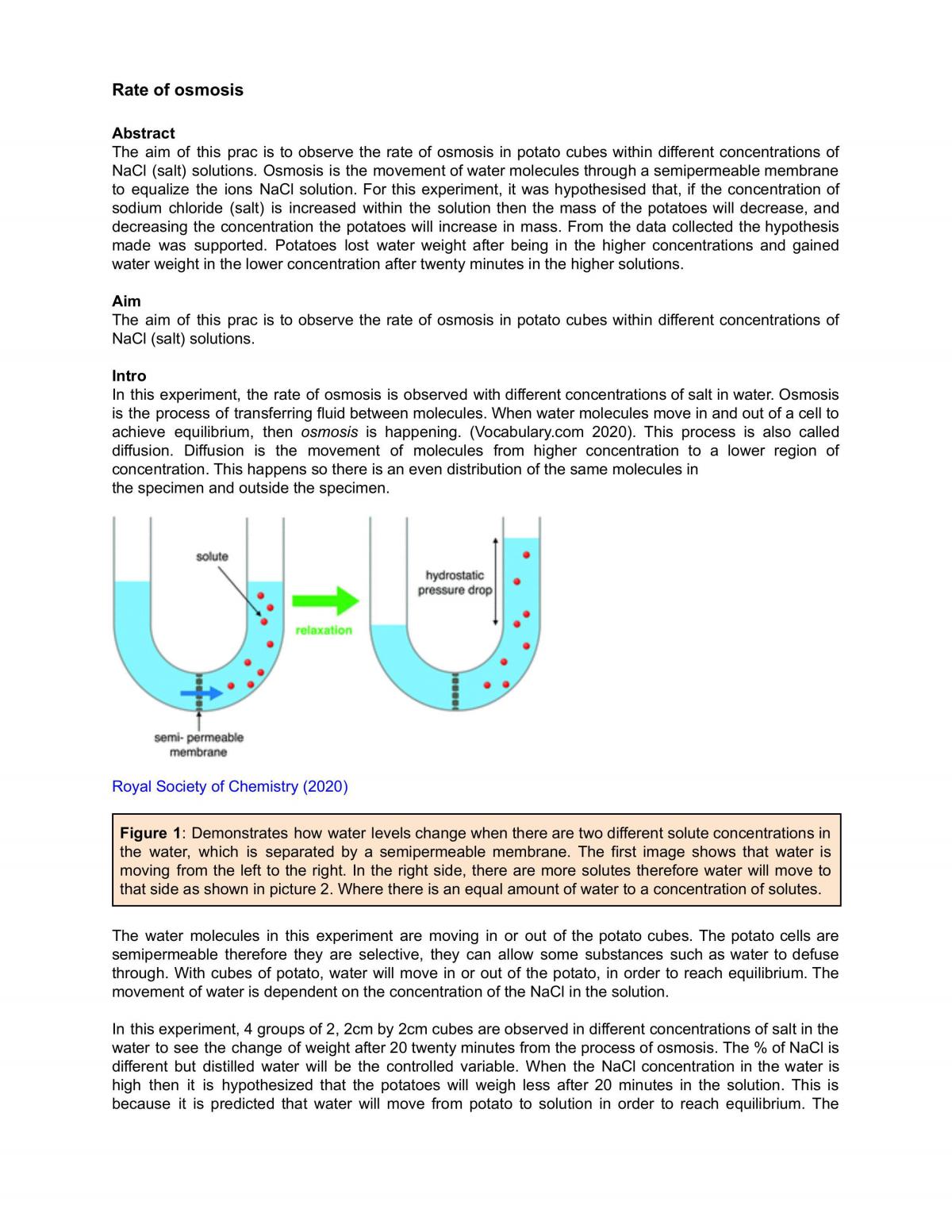 Osmosis Prac - Page 1