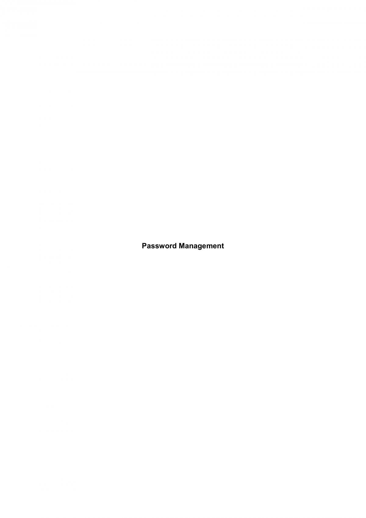 Password Management Essay - Page 1