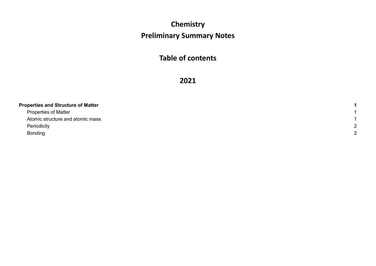 Prelim Chem Notes  - Page 1