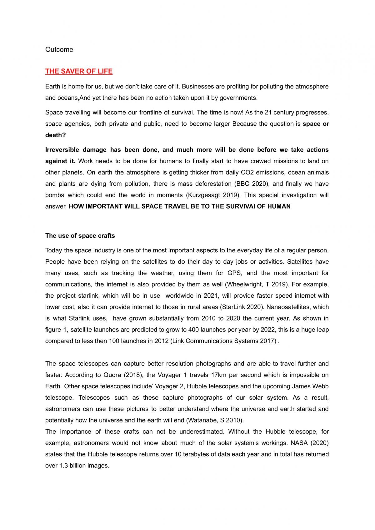Research Project Outcome - Page 1