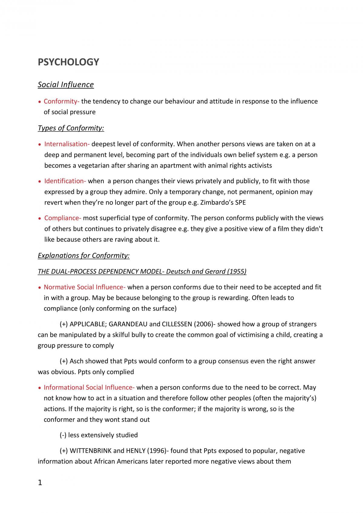Psychology Notes - Page 1