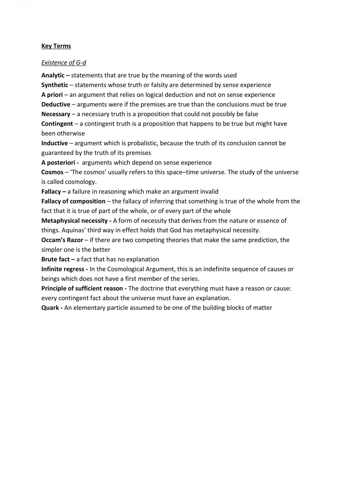 Philosophy notes - Page 1