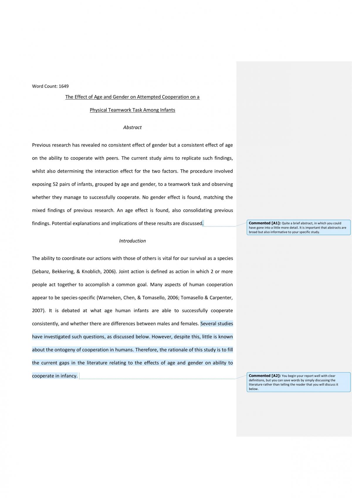 (Practical report) The effect of age and gender on attempted cooperation on a physical teamwork task among infants - Page 2