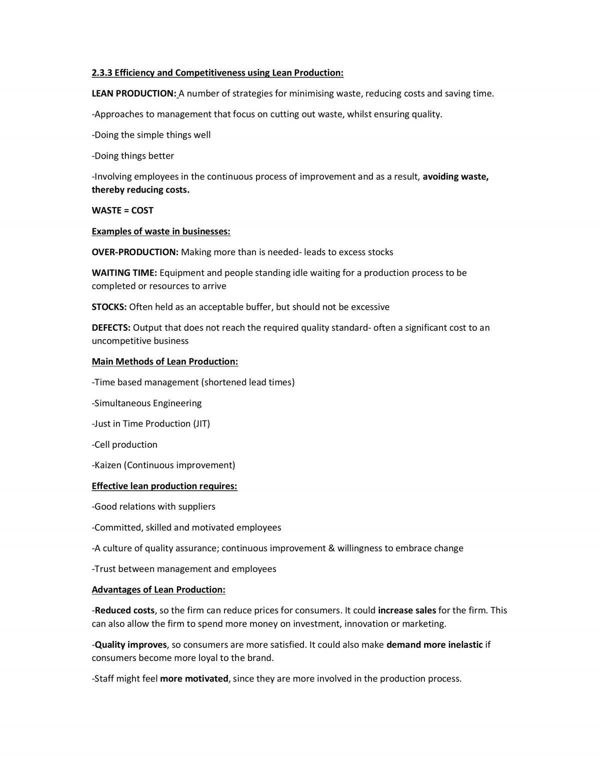 2.3.3 Efficiency and Competitiveness using Lean Production - Page 1
