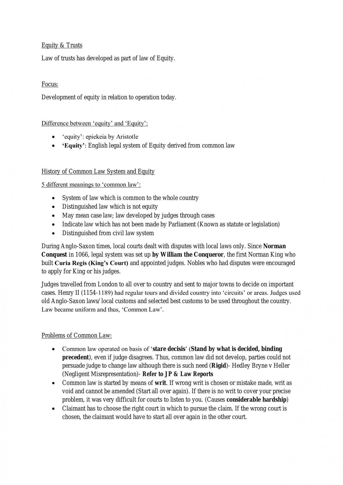 Equity and Trusts Notes - Page 1