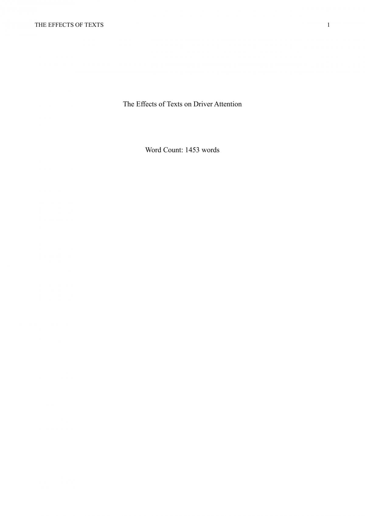 The Effects of Texts on Driver Attention - Page 1