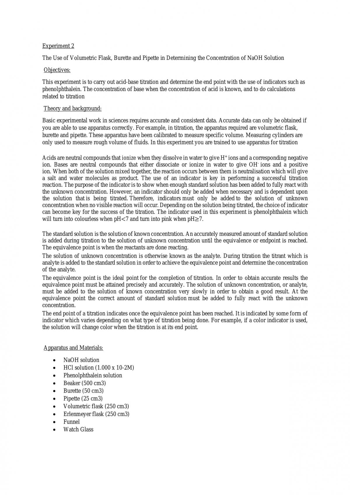 determination of concentration  of NaOH solution - Page 1