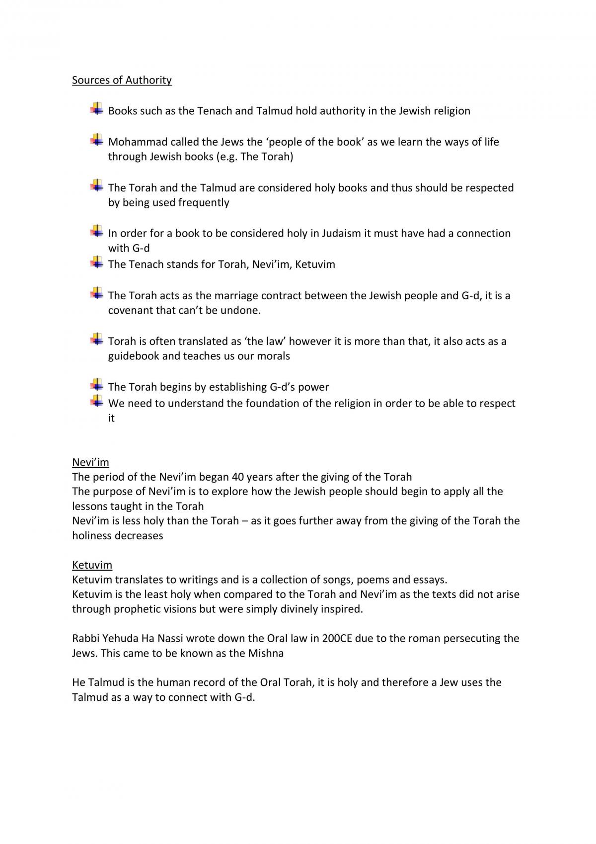 Religious Studies Judaism Notes - Page 1