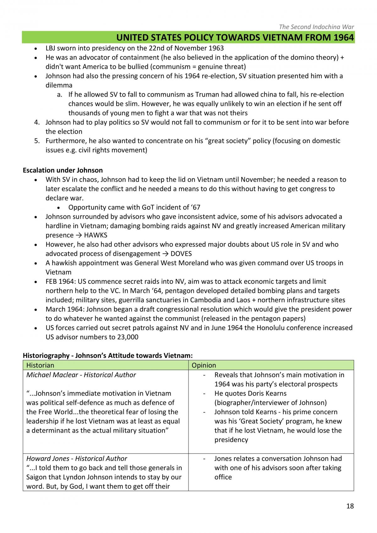 The Second Indochina War Complete Notes - Page 1