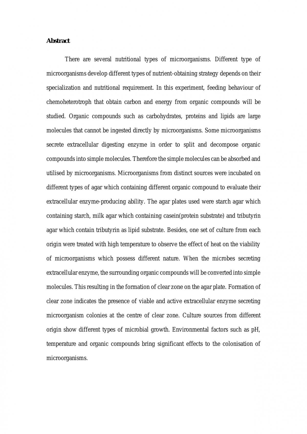 Isolation and Screening of Extracellular EnzymeProducing Microorganisms - Page 1