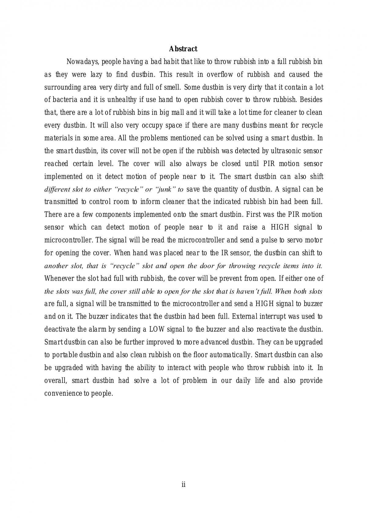EEE226 Mini Project Report - Rubbish Bin - Page 1