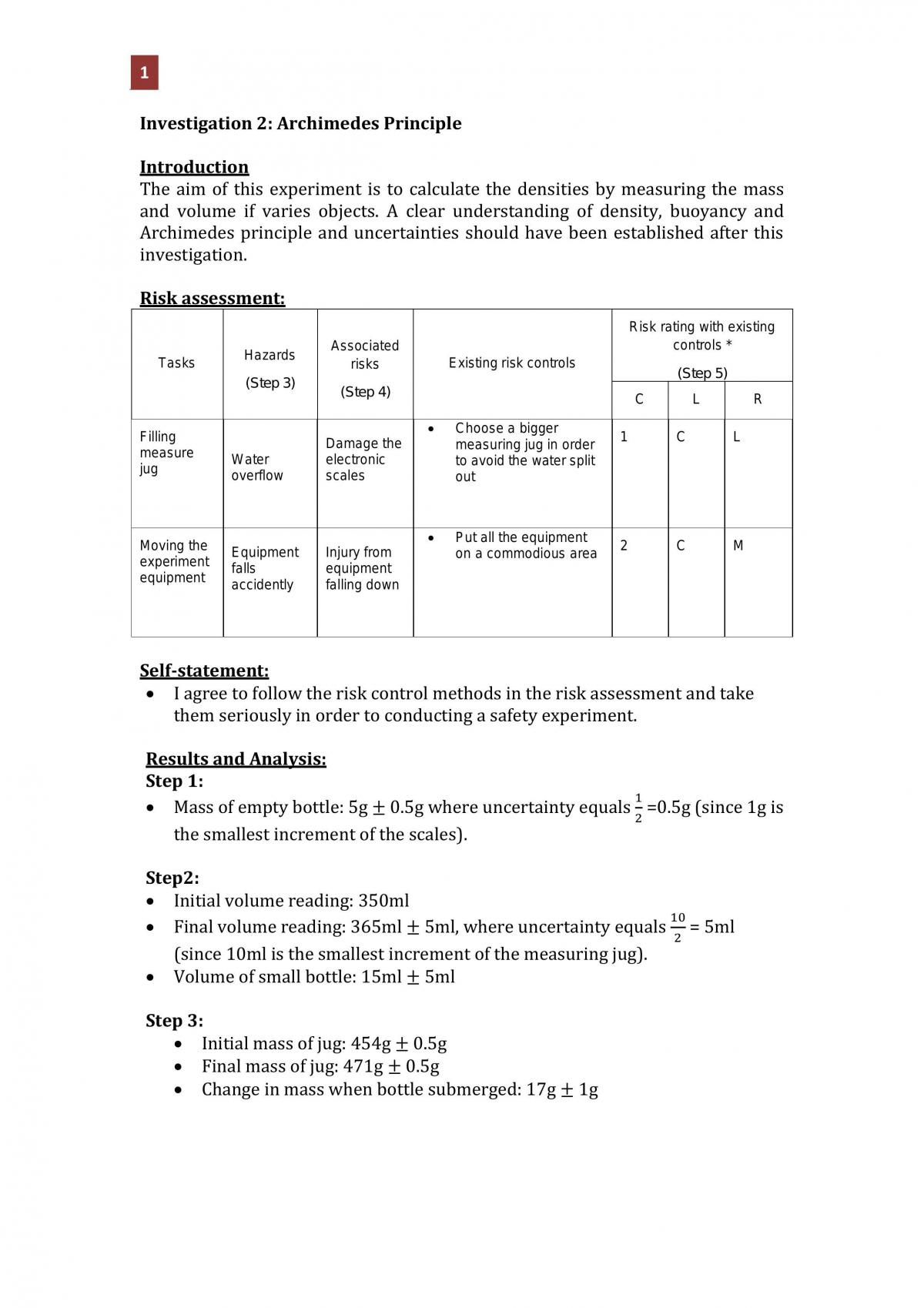 investigation 2 - Page 1