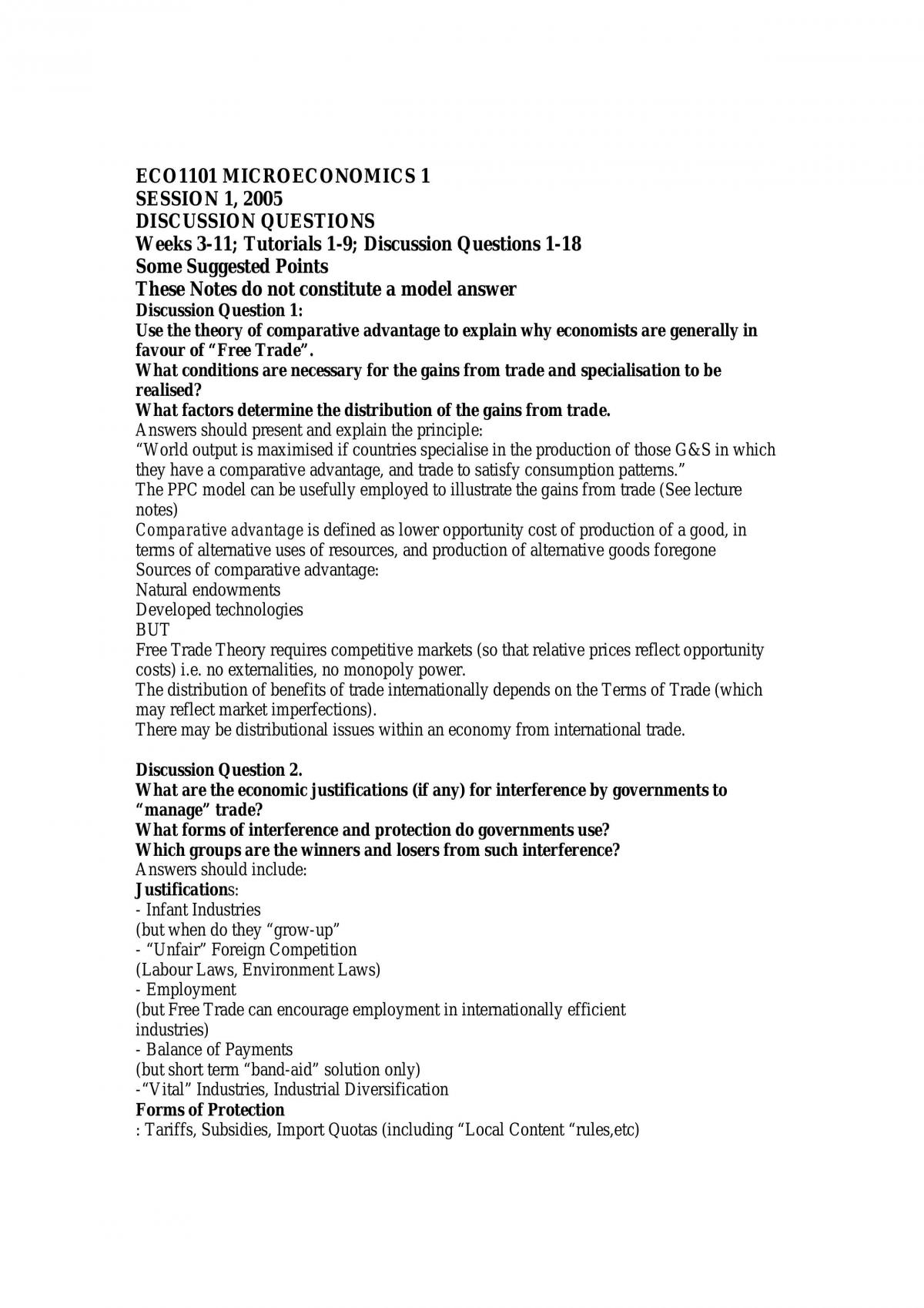 Micro 1  Course Notes - Page 1
