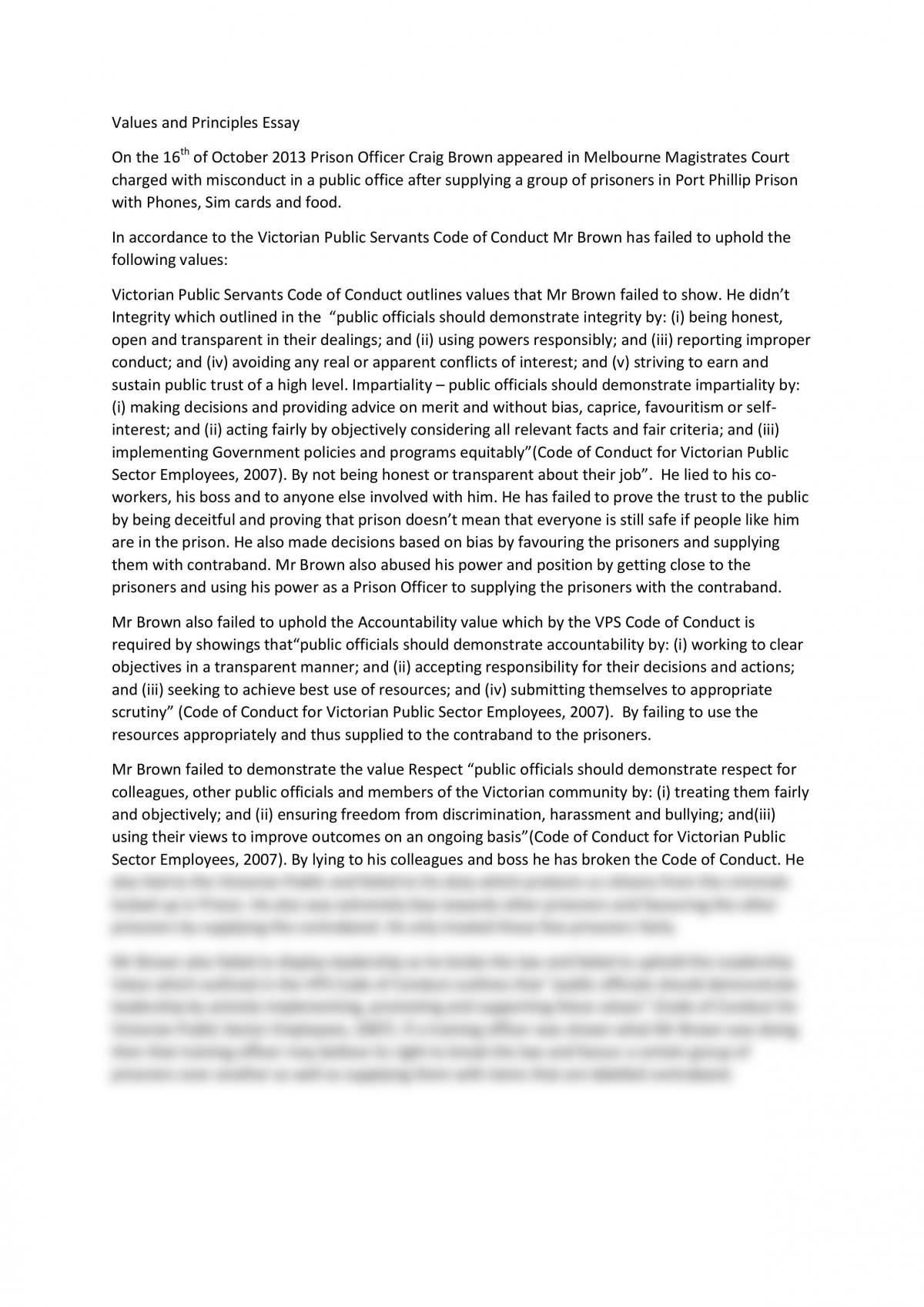 Values and Principles Essay - Page 1