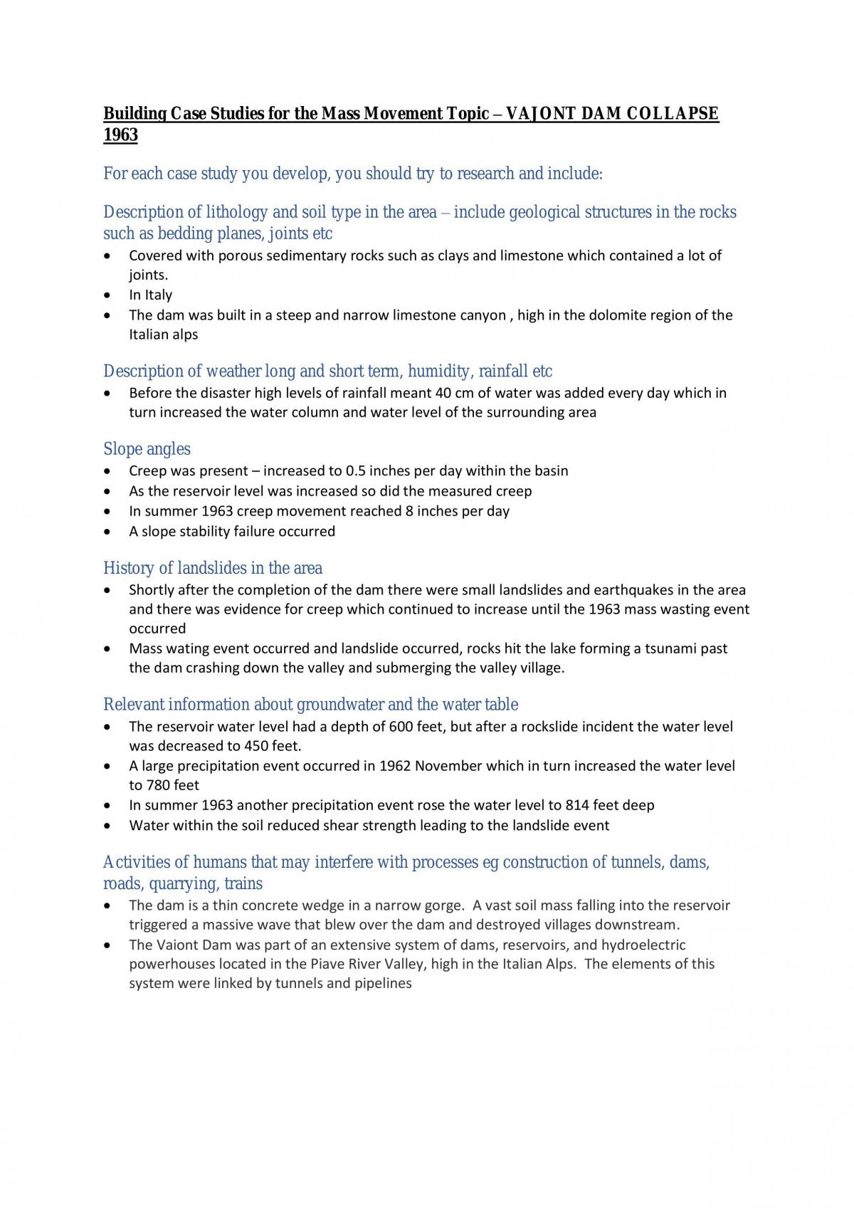 Project on case studies for the Mass Movement topic - Page 1