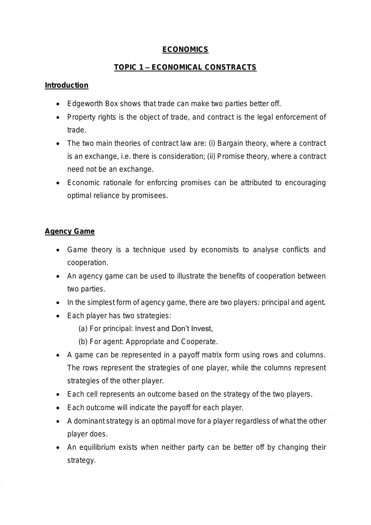 Economics Notes - Page 1