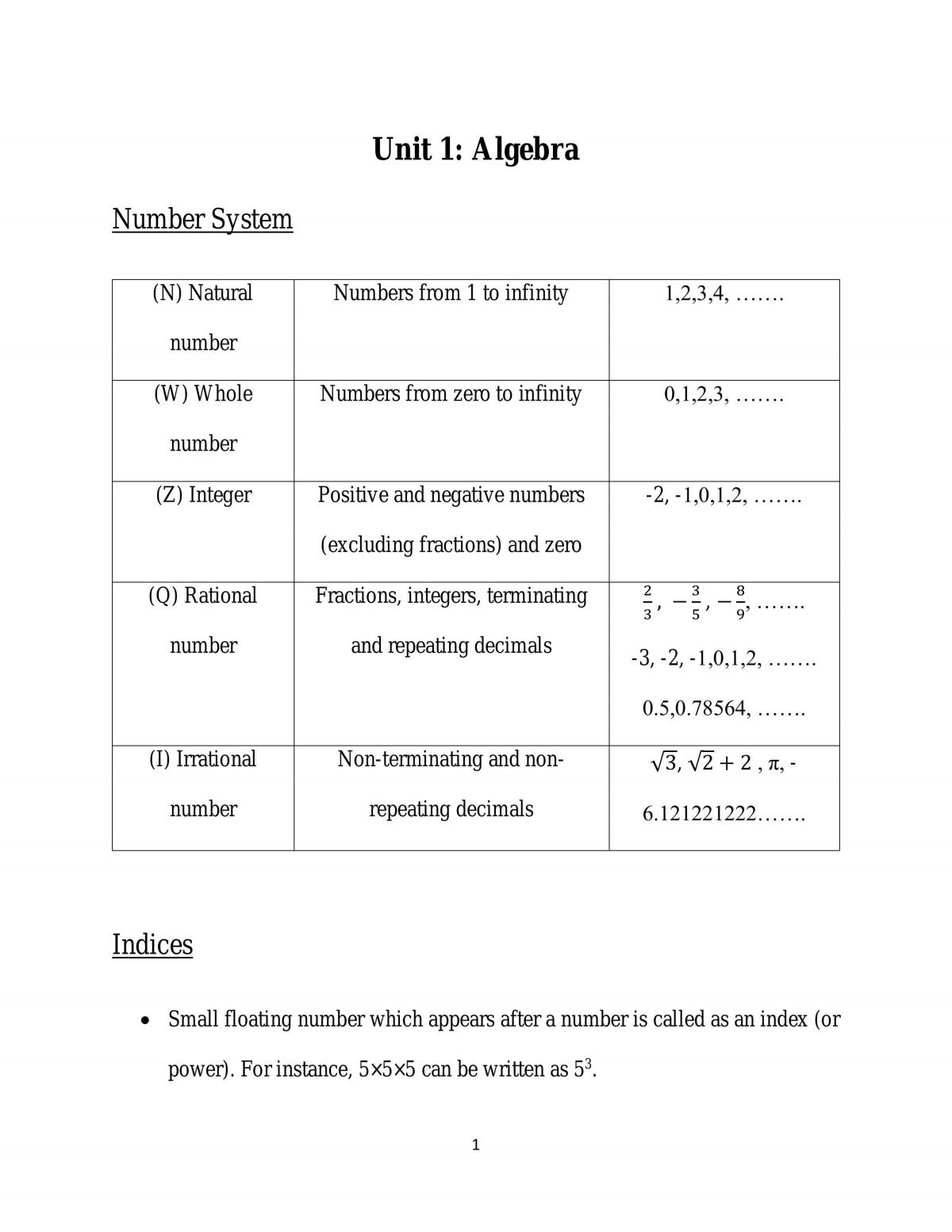 Mathematics 1 - Page 1