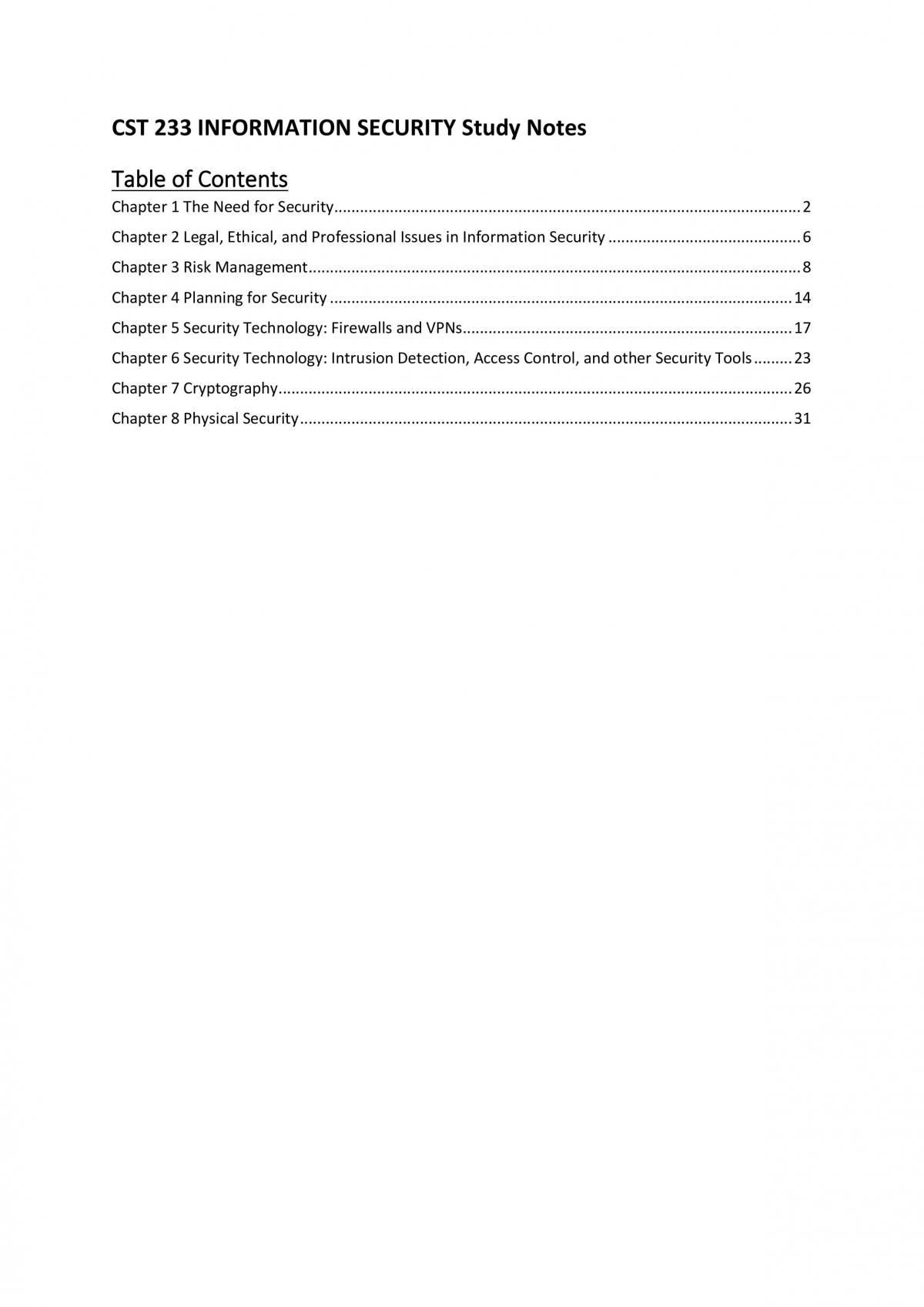 CST233 Complete study notes - Page 1