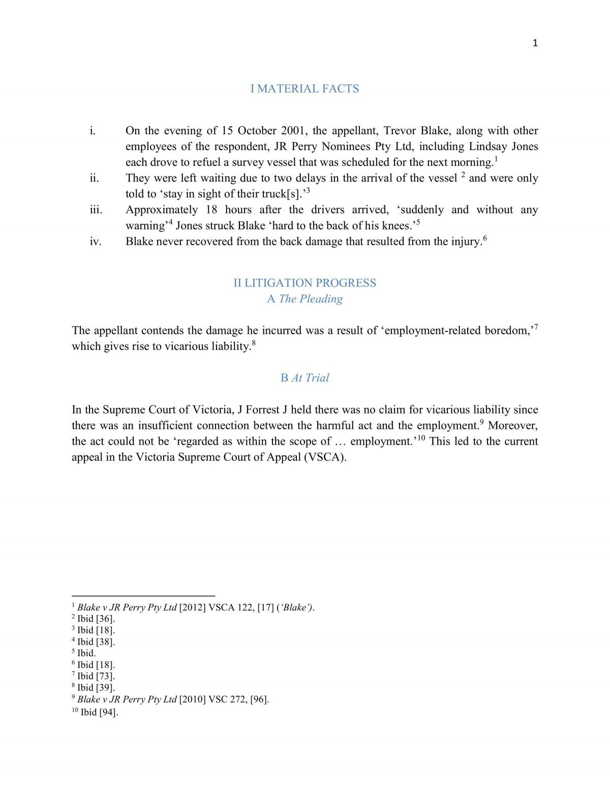 Torts Assignment  - Page 1