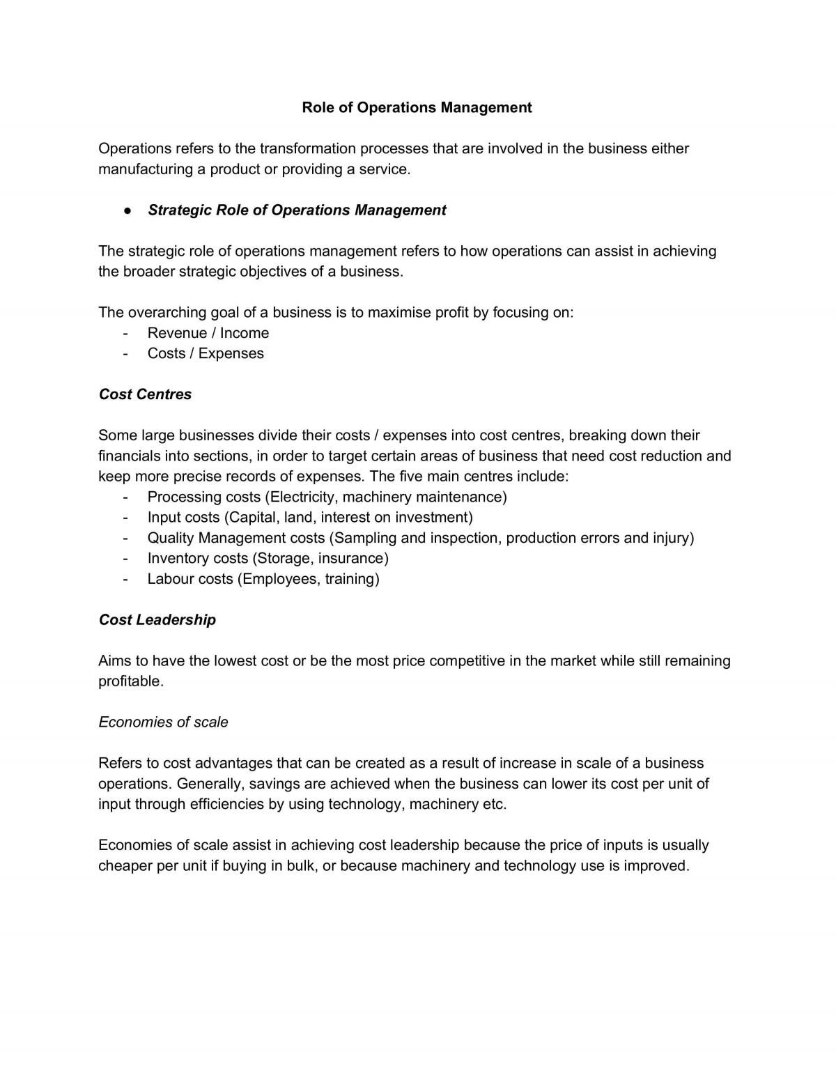 Operations Full Study Notes - Page 1