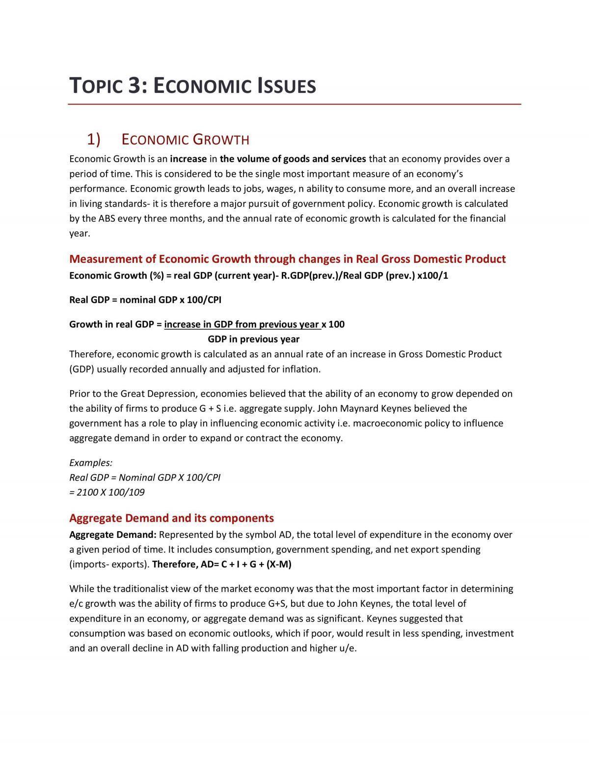 Economic Issues Notes - Page 1