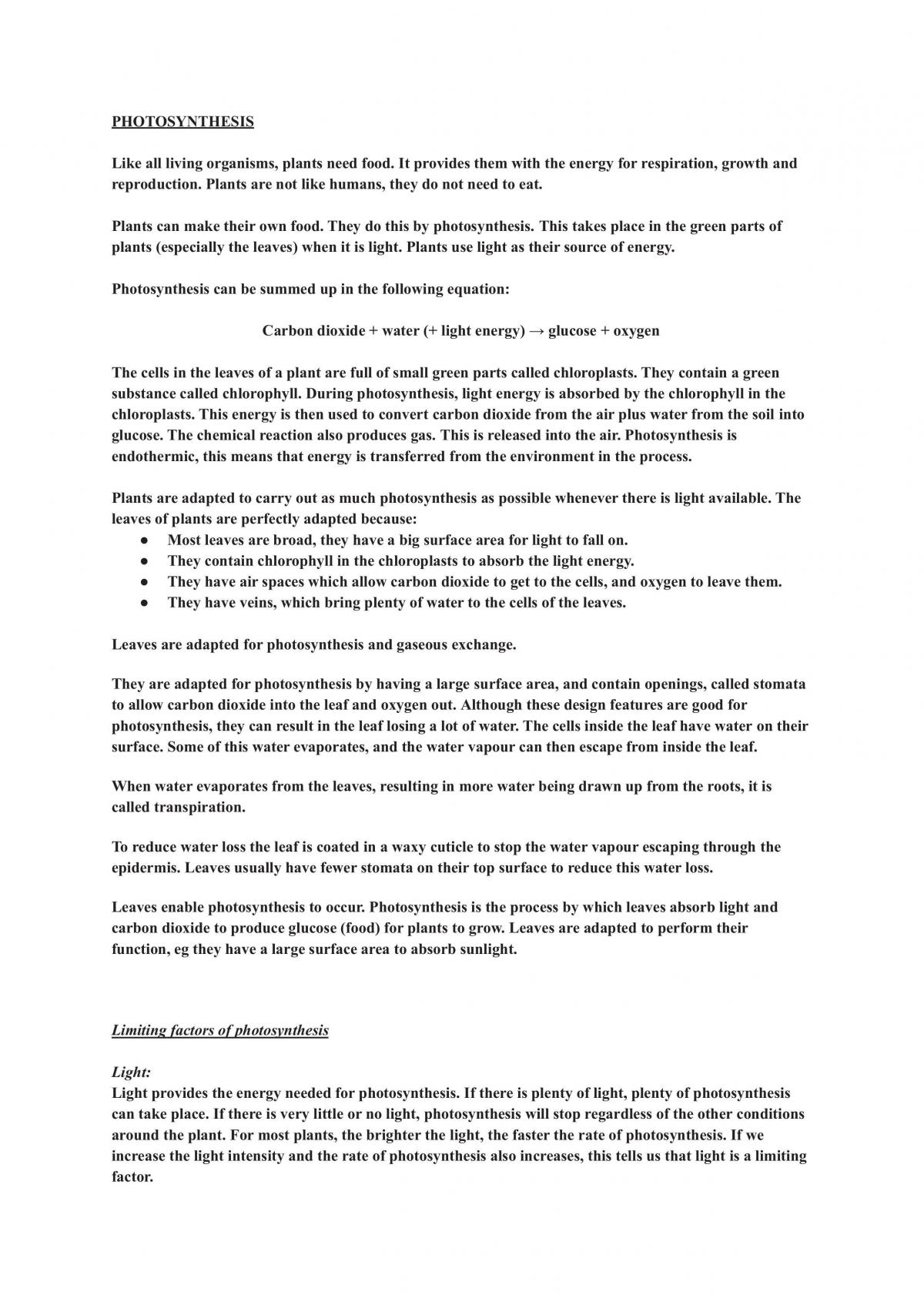 Biology grade 9 notes - Page 1