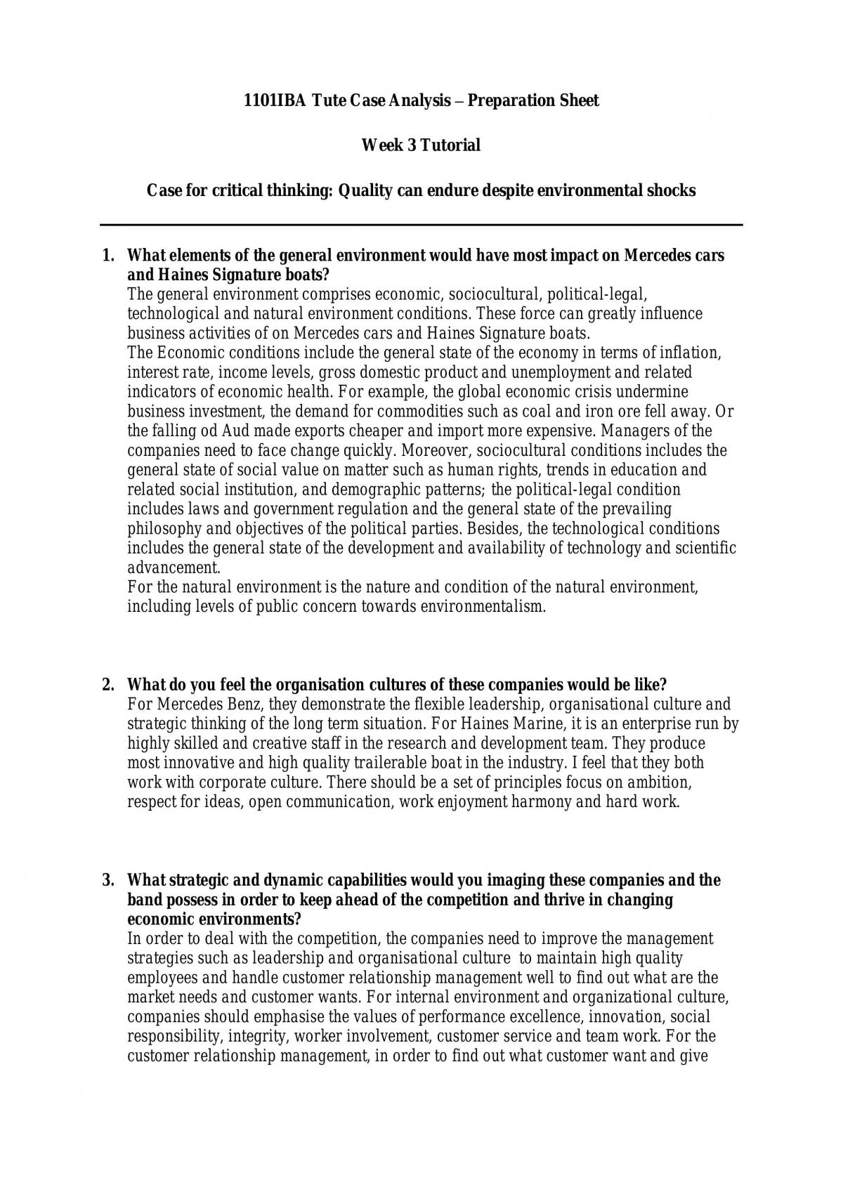 Tutorial Case Analysis and Discussion - Page 1