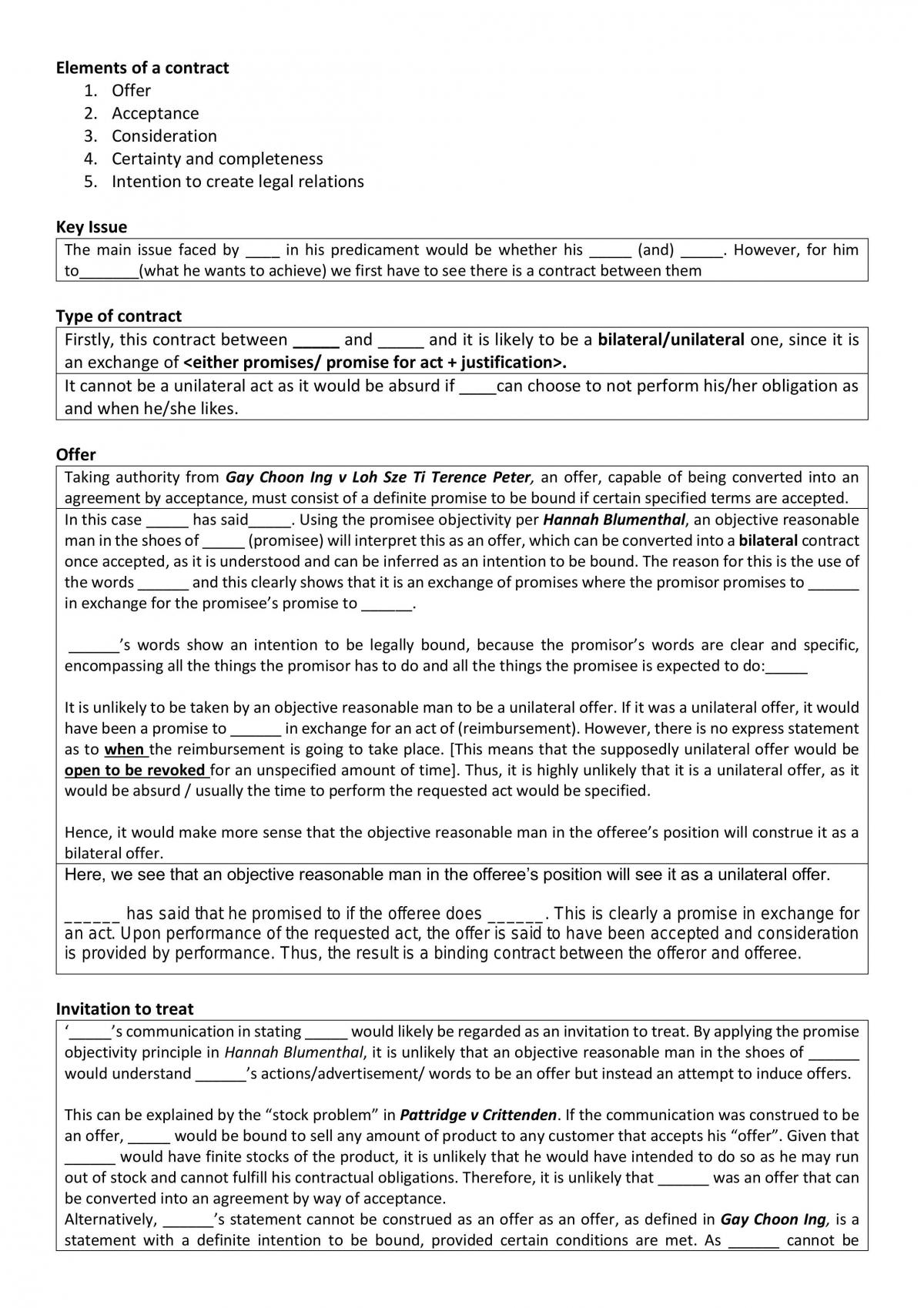 Contract law full notes - Page 1