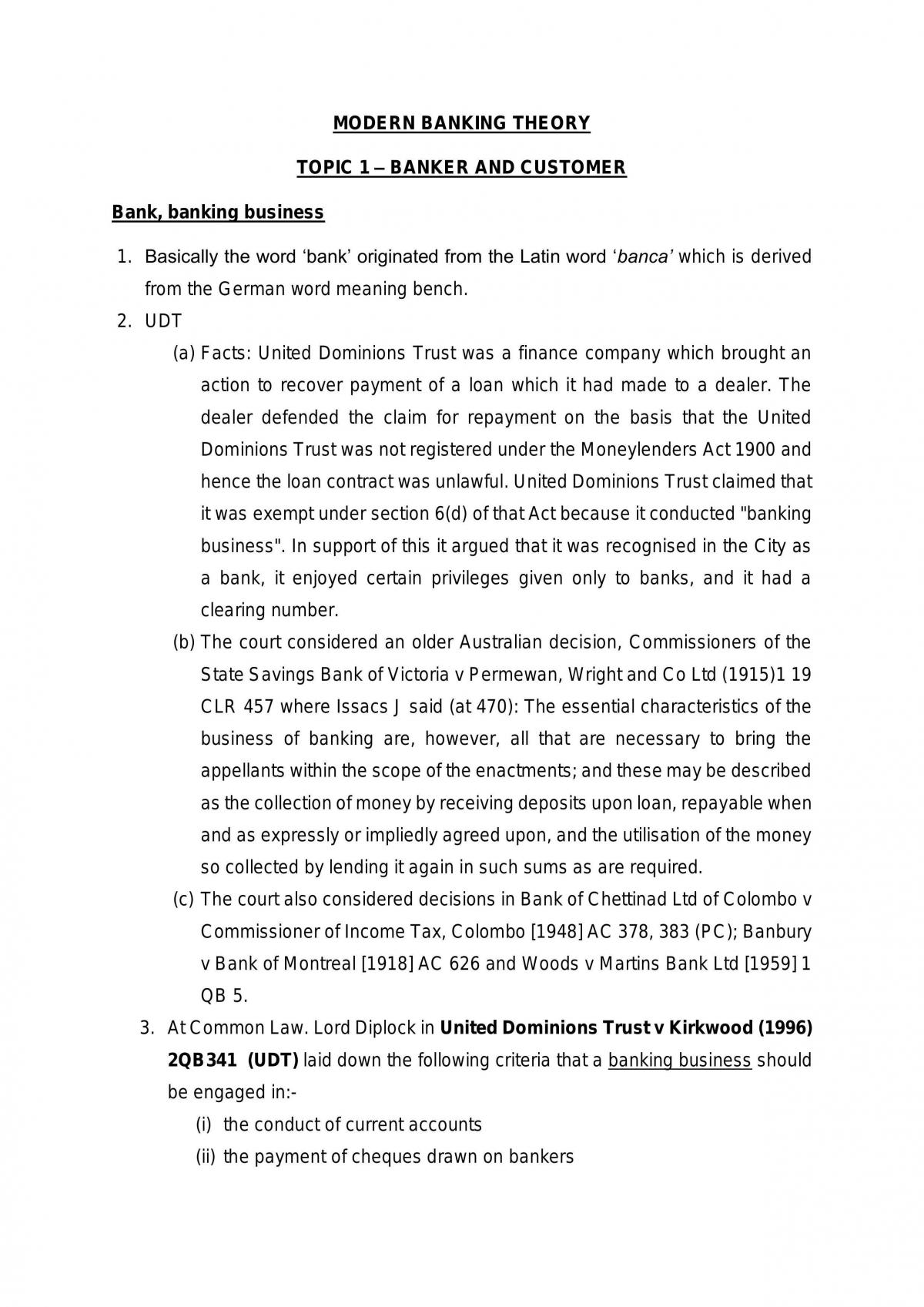 Modern Banking Theory - Page 1