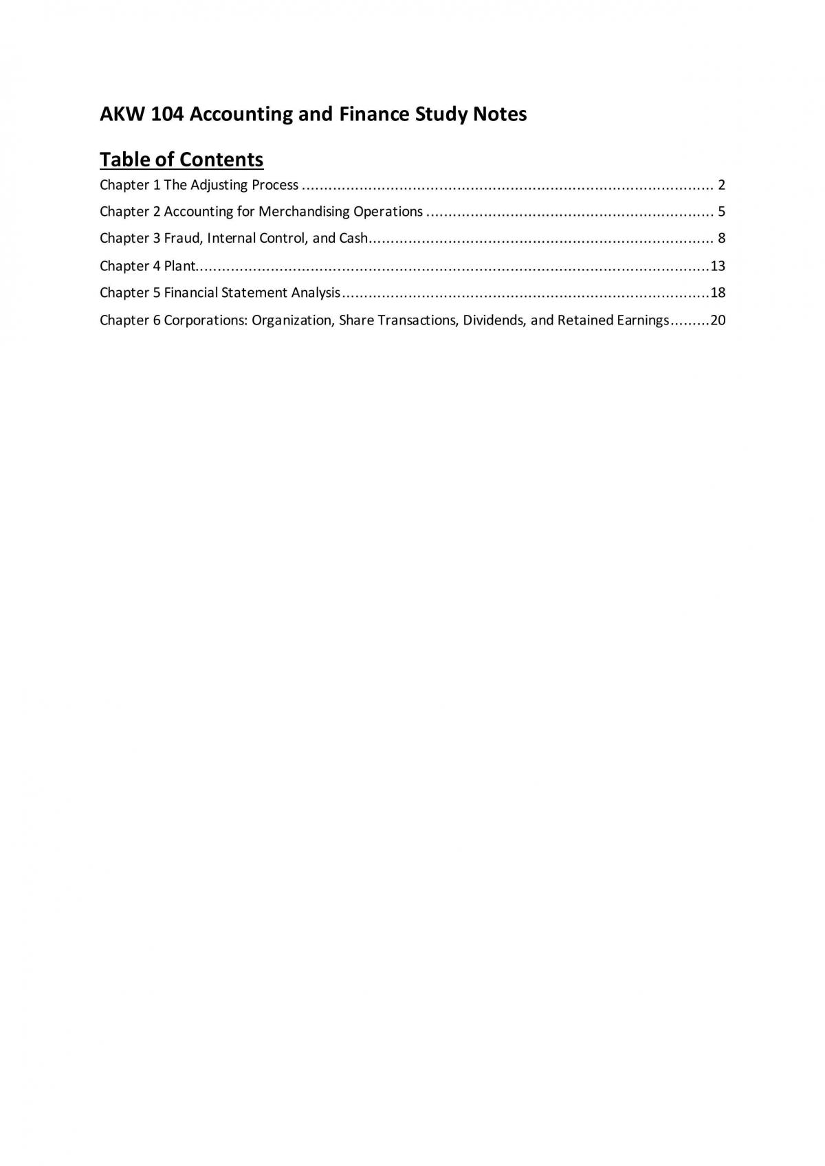 AKW104- Complete Study Notes - Page 1