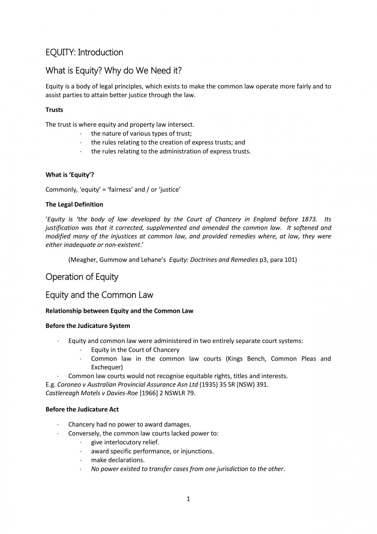Equity & Trusts Notes S2  2014 - Page 1