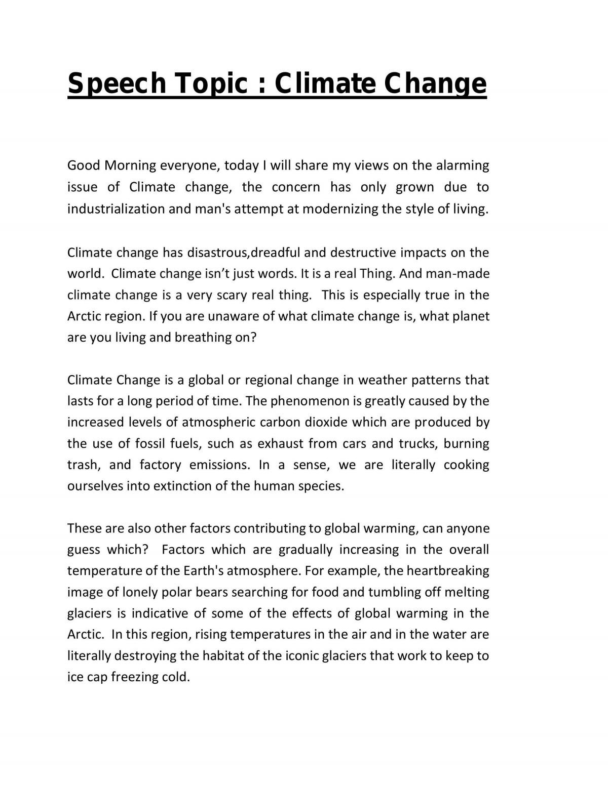 essay about climate in english