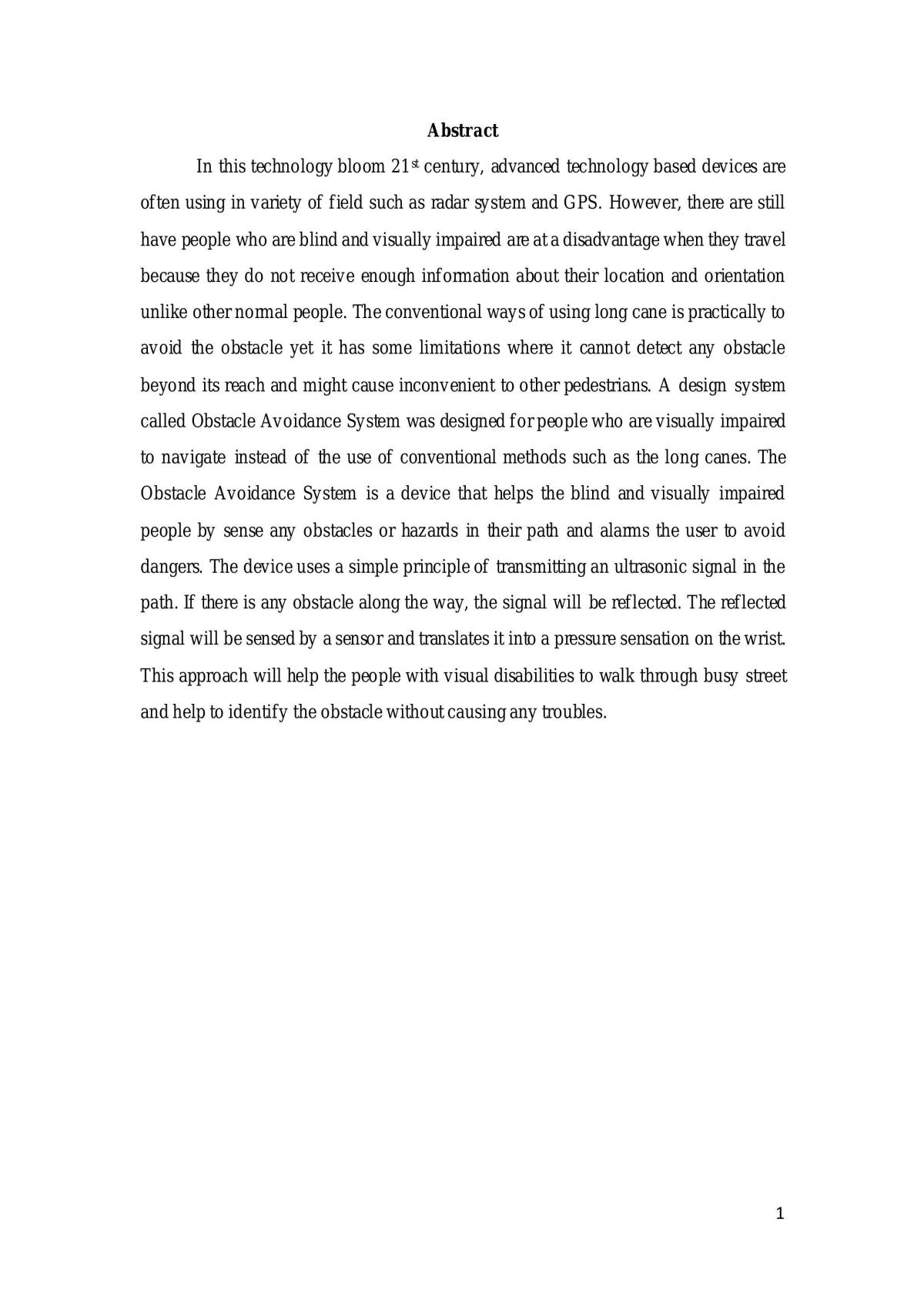Obstacle Avoidance System - Page 1