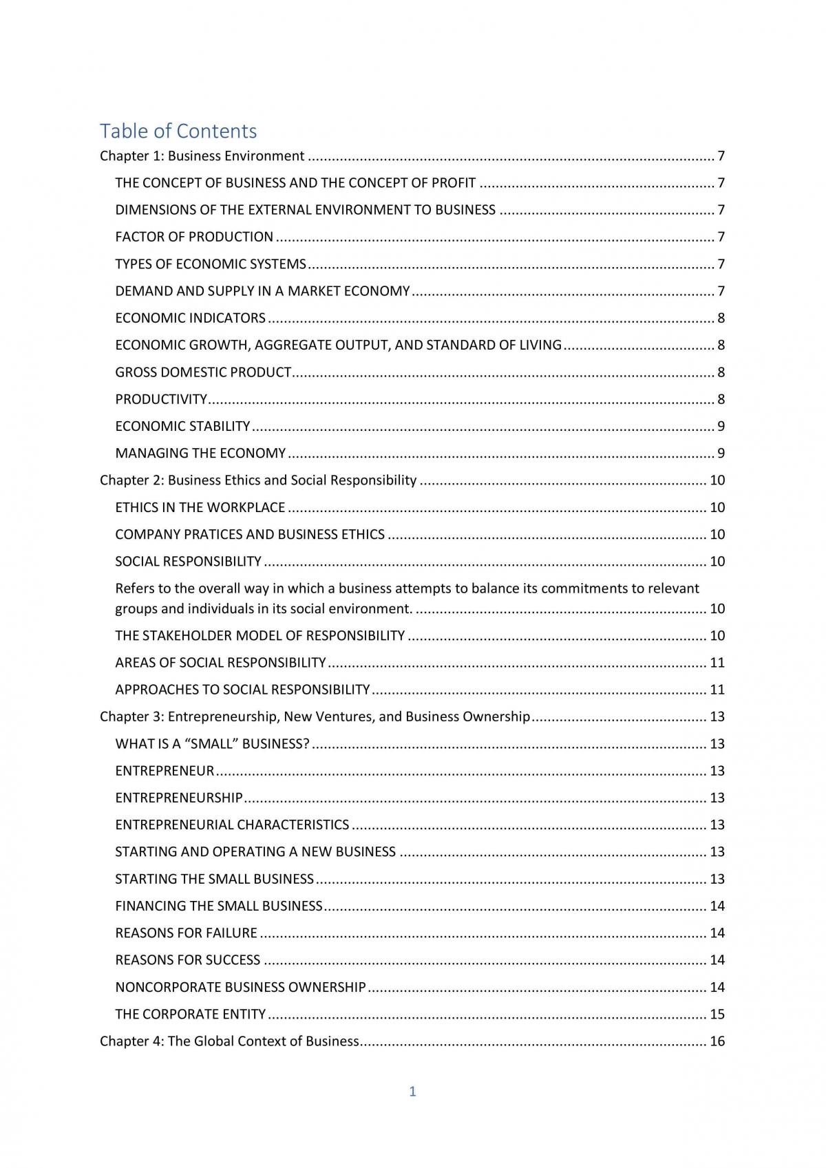 Business complete study notes - Page 1
