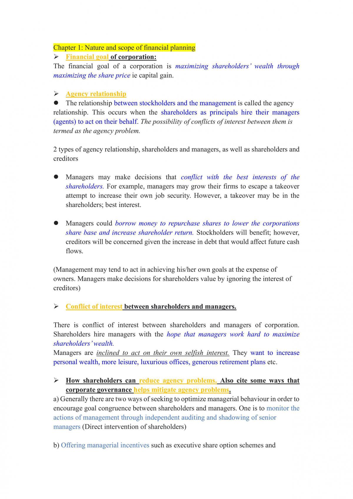 Study on corporate finance - Page 1