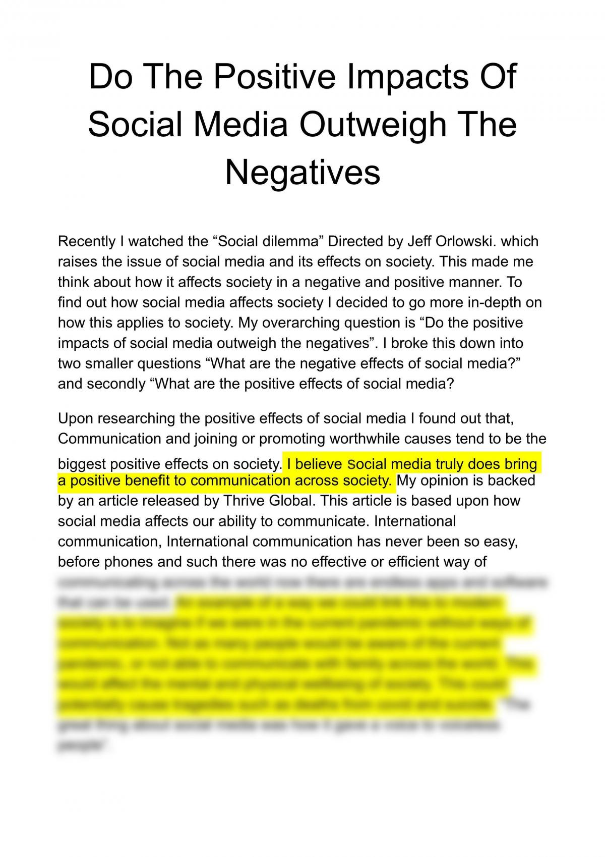 impact of media on society essay 500 words