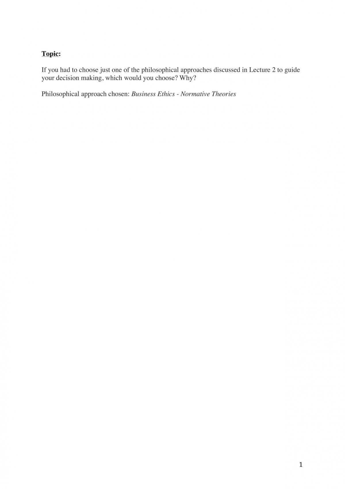 Ethics & Governance Essay - Page 1