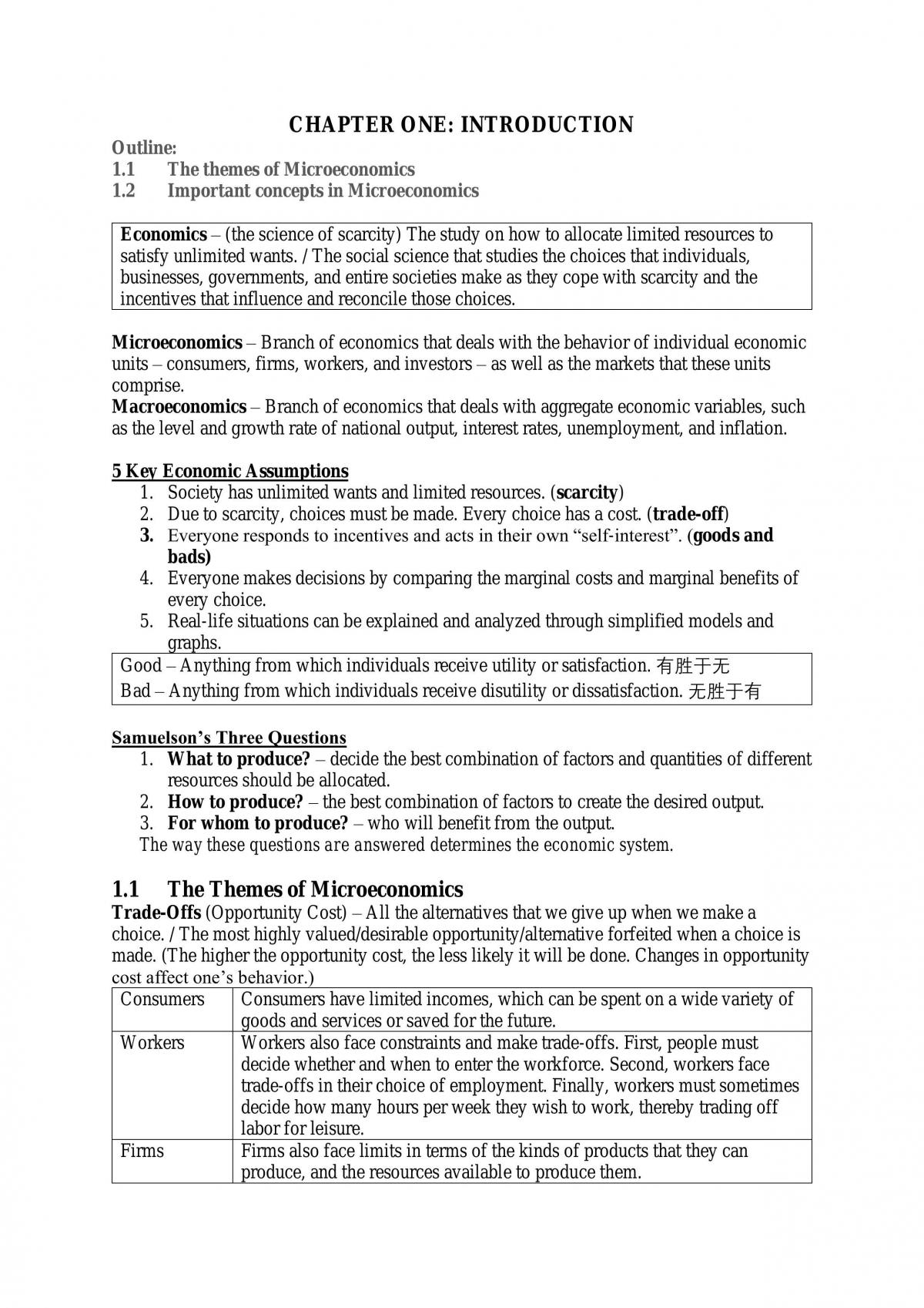 Microeconomics - Page 1