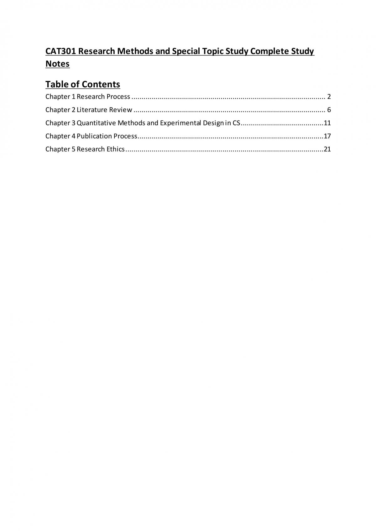 CAT301 Complete Study Notes - Page 1