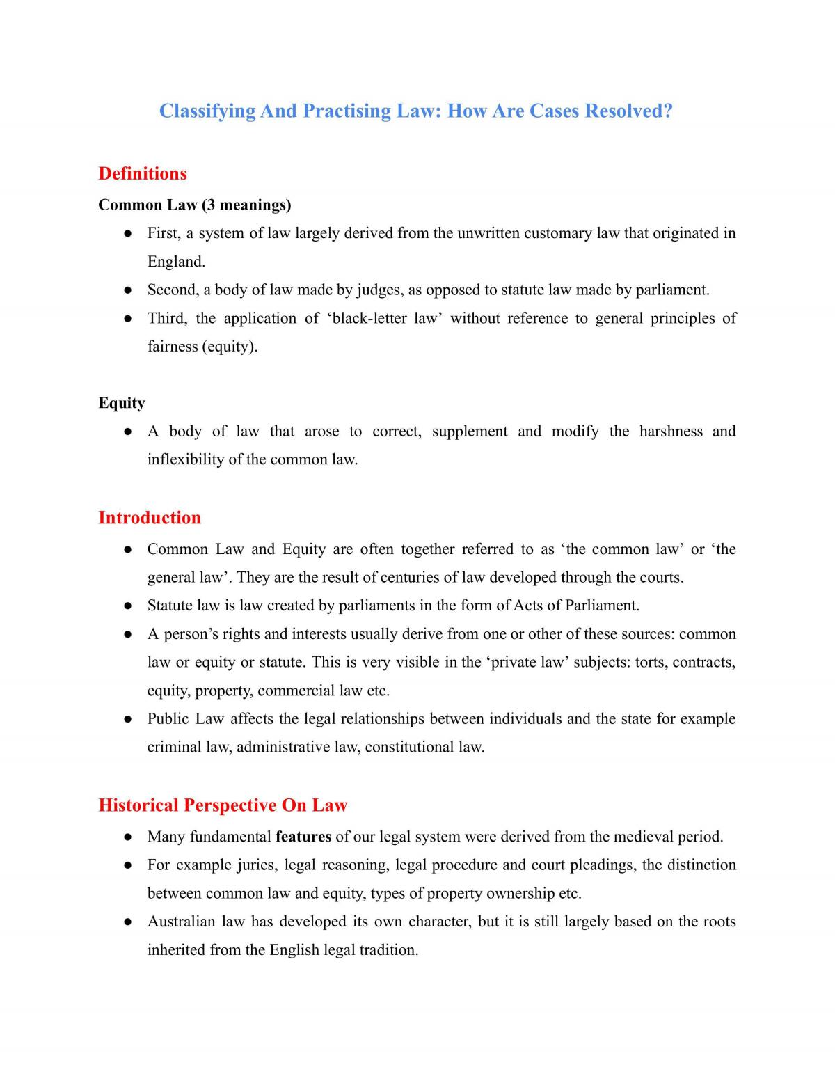 Complete Study Notes For LAWS1000 - Page 2