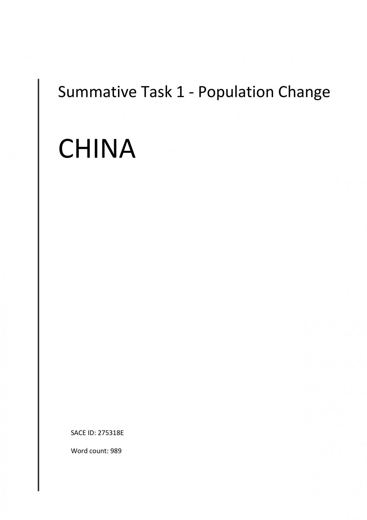 Summative task 1 - Population change task - Page 1