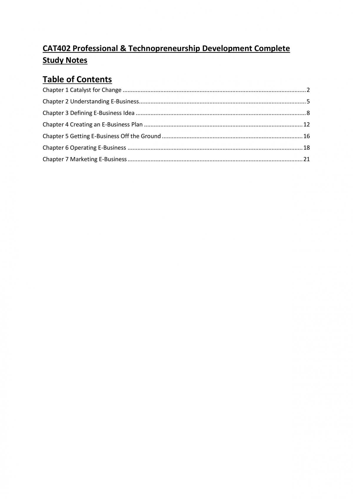 CAT402 Complete Study Notes - Page 1