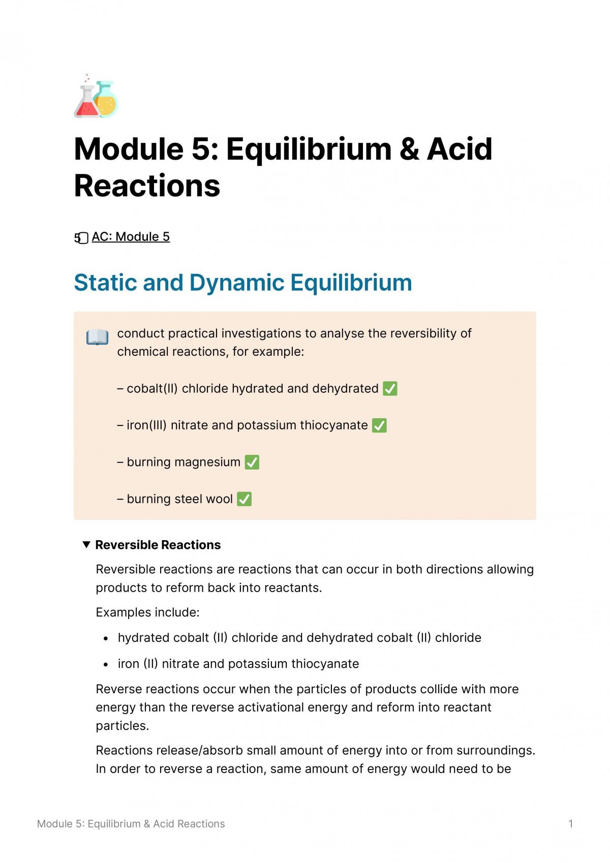 Complete Module 5 Chemistry Study Notes - Page 1