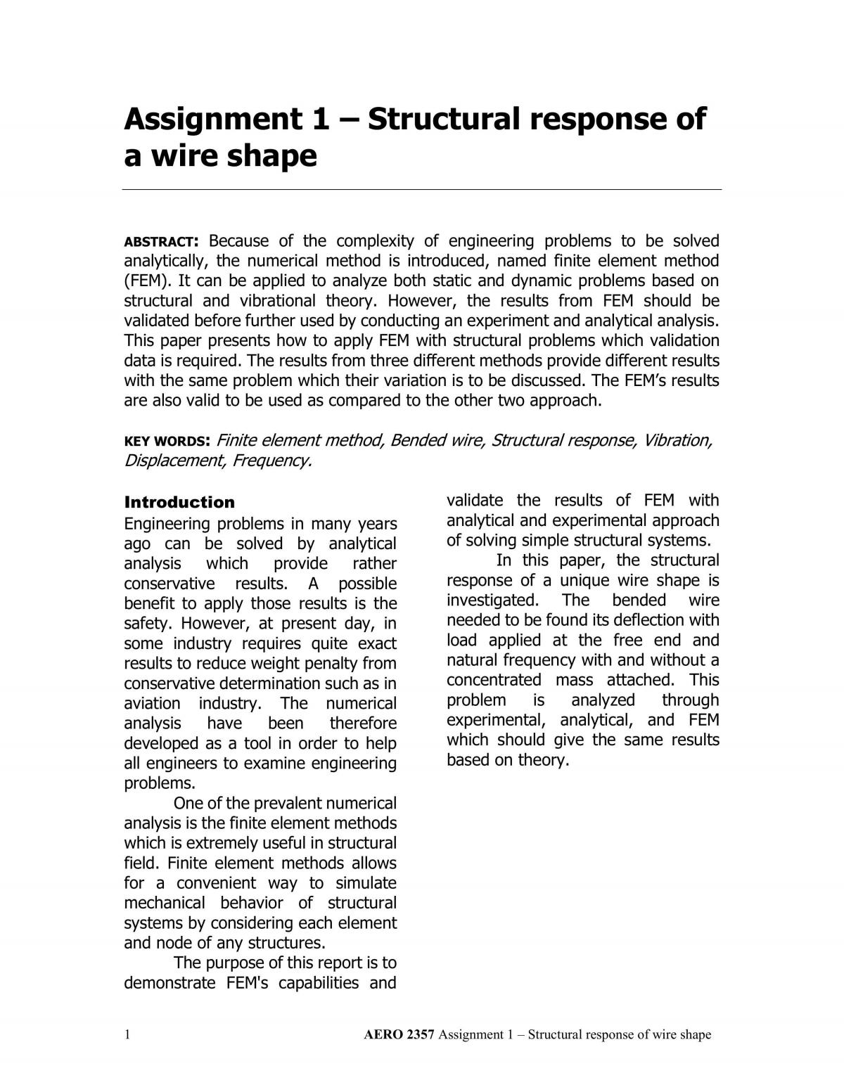 Structural response of a wire shape - Page 1